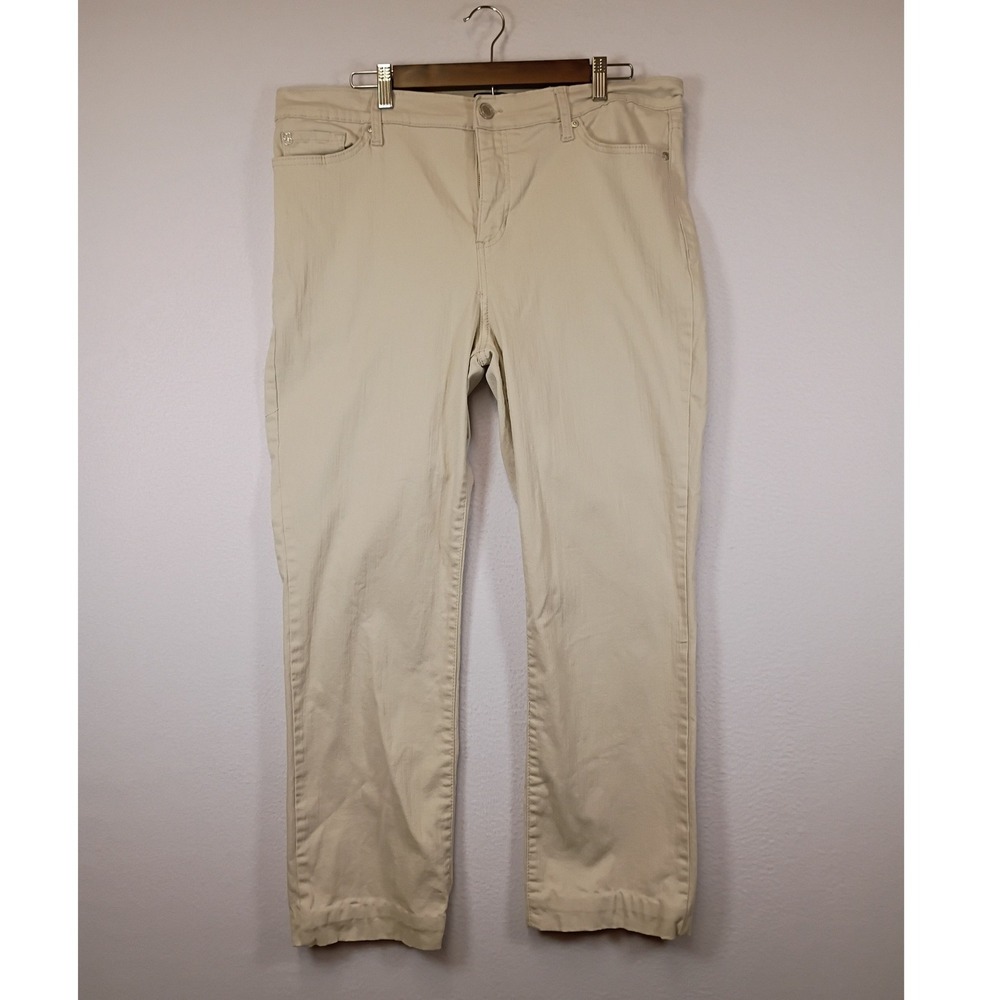 Classic Minimalist Bandolino Mandie Womens 16S Beige Straight Leg Stretch Pants